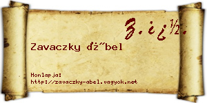 Zavaczky Ábel névjegykártya