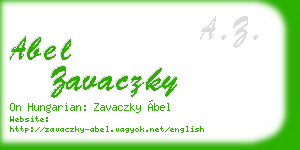 abel zavaczky business card